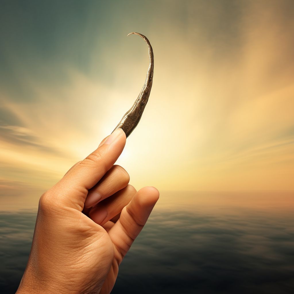 Фото Сонник рыболовный крючок в пальце #3