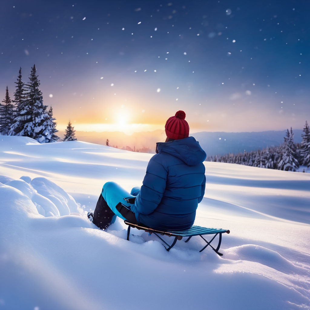 Фото Сонник сидеть на снегу